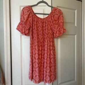 Pink new collection mini dress with puff sleeves